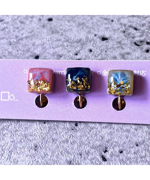 tone(トーン)の「【Willija】金属アレルギー対応《3Taily leaf》美濃焼タイルイヤリング(MA)(イヤリング・レディース・シルバー/ゴールド・FREE)」の5枚目の写真
