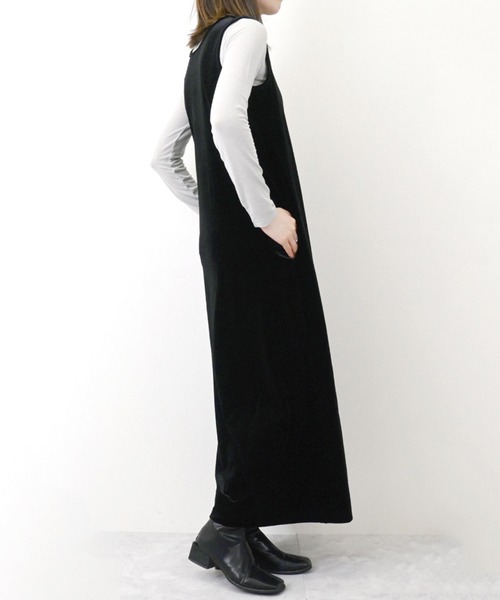 STYLEBLOCK（スタイルブロック）の「ベロアタンクワンピース（ワンピース・レディース・ブラック/ピンク/グリーン/ブルー/アッシュグレー・M）」の8枚目の写真