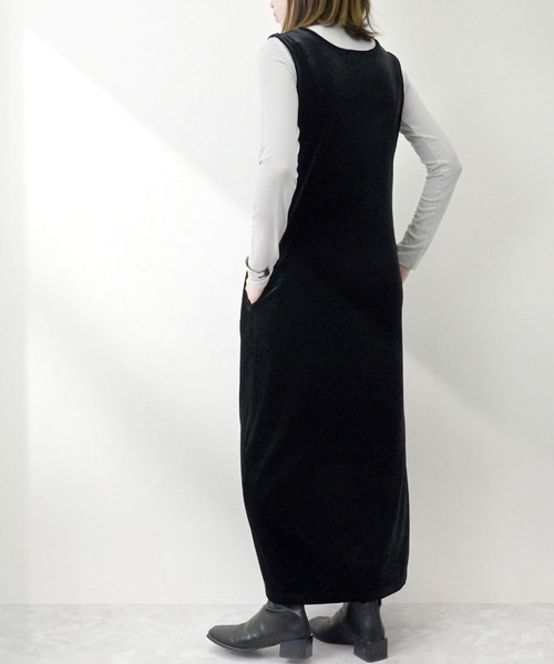 STYLEBLOCK（スタイルブロック）の「ベロアタンクワンピース（ワンピース・レディース・ブラック/ピンク/グリーン/ブルー/アッシュグレー・M）」の9枚目の写真