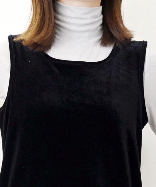 STYLEBLOCK（スタイルブロック）の「ベロアタンクワンピース（ワンピース・レディース・ブラック/ピンク/グリーン/ブルー/アッシュグレー・M）」の10枚目の写真