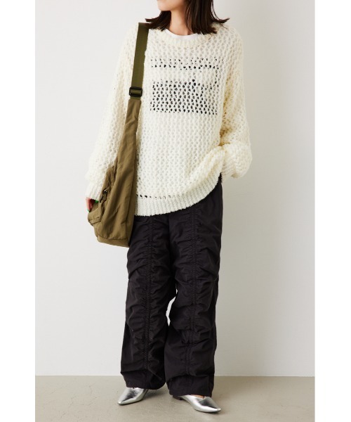 RODEO CROWNS WIDE BOWL(ロデオクラウンズワイドボウル)の「センターシャーリングパンツ(その他パンツ・レディース・ライトカーキ/ブラック・FREE)」の12枚目の写真