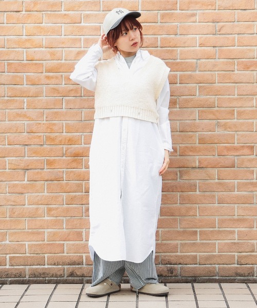 BEAMS BOY（ビームスボーイ）の「オックスフォード ボタンダウン ロングスリーブ シャツワンピース（シャツワンピース・レディース・サックスブルー/ホワイト・ONE SIZE）」の11枚目の写真