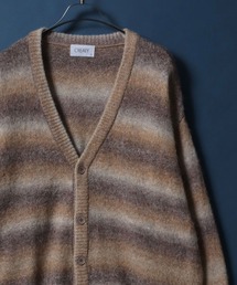 Total Pattern  Shaggy Knit Cardigan/総柄 シャギー ニット カーディガン