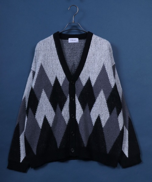 ANPAS（アンパス）の「Total Pattern  Shaggy Knit Cardigan/総柄 シャギー ニット カーディガン（カーディガン/ボレロ・メンズ・ホワイト系その他/ベージュ系その他/グリーン系その他/ブラウン系その他/イエロー系その他/グレー系その他/ブラック系その他2/ブラック系その他/ブルー系その他3/ブルー系その他/ブルー系その他2/グリーン系その他2/ブラック系その他3/グレー系その他3/グレー系その他2/ブルー系その他5/ブルー系その他4/ベージュ系その他2/ブラック系その他4・M/L/LL）」の7枚目の写真
