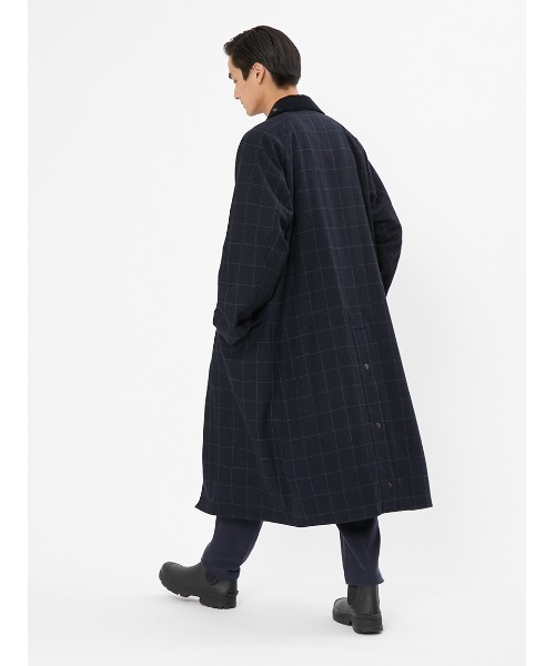 Barbour（バブアー）の「【SNOWDON / スノードン】JAPAN SPECIAL ウール チェック ロング コート（ステンカラーコート・メンズ・ネイビー/ブラウン・36/40/38/34）」の8枚目の写真