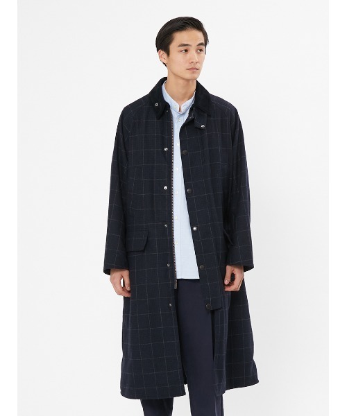 Barbour（バブアー）の「【SNOWDON / スノードン】JAPAN SPECIAL ウール チェック ロング コート（ステンカラーコート・メンズ・ネイビー/ブラウン・36/40/38/34）」の10枚目の写真