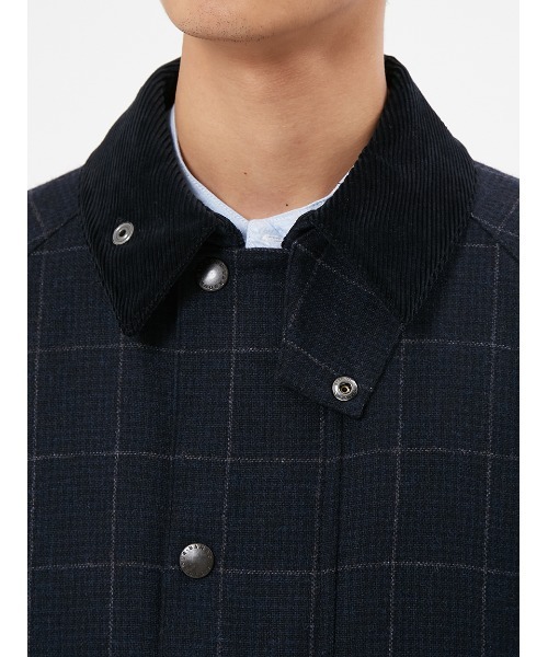 Barbour（バブアー）の「【SNOWDON / スノードン】JAPAN SPECIAL ウール チェック ロング コート（ステンカラーコート・メンズ・ネイビー/ブラウン・36/40/38/34）」の11枚目の写真