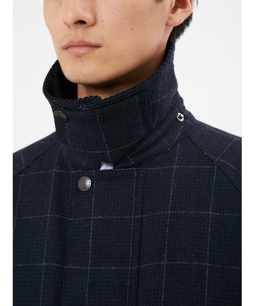 Barbour（バブアー）の「【SNOWDON / スノードン】JAPAN SPECIAL ウール チェック ロング コート（ステンカラーコート・メンズ・ネイビー/ブラウン・36/40/38/34）」の12枚目の写真