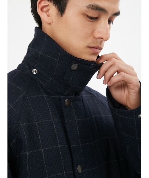 Barbour（バブアー）の「【SNOWDON / スノードン】JAPAN SPECIAL ウール チェック ロング コート（ステンカラーコート・メンズ・ネイビー/ブラウン・36/40/38/34）」の13枚目の写真
