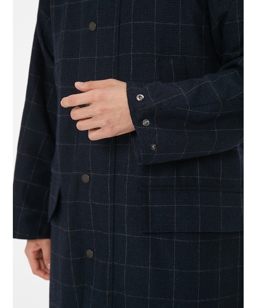 Barbour（バブアー）の「【SNOWDON / スノードン】JAPAN SPECIAL ウール チェック ロング コート（ステンカラーコート・メンズ・ネイビー/ブラウン・36/40/38/34）」の16枚目の写真