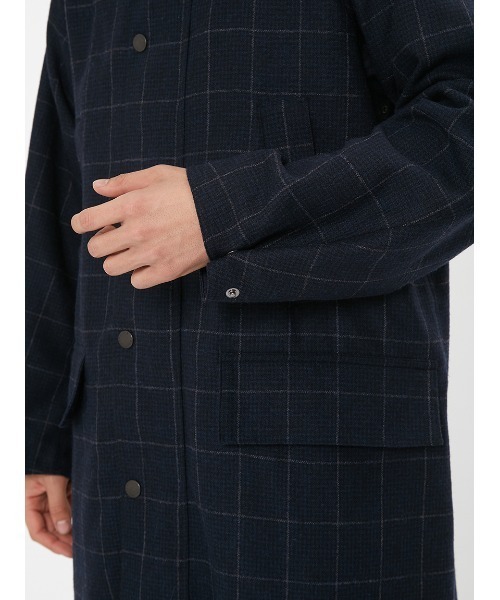 Barbour（バブアー）の「【SNOWDON / スノードン】JAPAN SPECIAL ウール チェック ロング コート（ステンカラーコート・メンズ・ネイビー/ブラウン・36/40/38/34）」の17枚目の写真