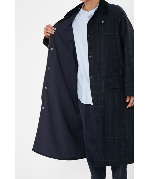 Barbour（バブアー）の「【SNOWDON / スノードン】JAPAN SPECIAL ウール チェック ロング コート（ステンカラーコート・メンズ・ネイビー/ブラウン・36/40/38/34）」の20枚目の写真