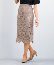 White Collection（ホワイトコレクション）の「【 装いを格上げする華やぎスカート 】スカラップレースロングタイトスカート（スカート）」