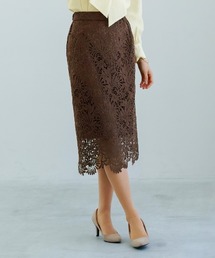 White Collection（ホワイトコレクション）の「【 装いを格上げする華やぎスカート 】スカラップレースロングタイトスカート（スカート）」