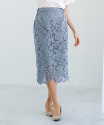 White Collection（ホワイトコレクション）の「【 装いを格上げする華やぎスカート 】スカラップレースロングタイトスカート（スカート）」