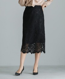 WHITE JOOLA | 【WEB限定！WHITEJOOLA】スカラップレースロングタイトスカート(スカート)