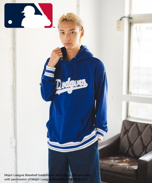 MLB(メジャーリーグベースボール)の「【MLB】リブラインパーカー/メンズ(パーカー・メンズ・グリーン/グレー/ブラック/オフホワイト/ブルー・LL/L/M)」の5枚目の写真