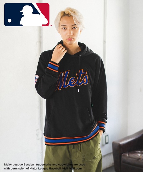 MLB(メジャーリーグベースボール)の「【MLB】リブラインパーカー/メンズ(パーカー・メンズ・グリーン/グレー/ブラック/オフホワイト/ブルー・LL/L/M)」の2枚目の写真