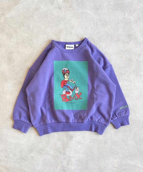 MARKEY'S（マーキーズ）の「【MIRACLE-KUN/ミラクルくん】別注プリントトレーナー（80～150cm）（スウェット・キッズ・オフホワイト/チャコール/ホワイト系その他/グリーン/オレンジ/グレー系その他/ブラック/マスタード/パープル/ブルー・80/90/95/100/110/130/140/150/120）」の8枚目の写真