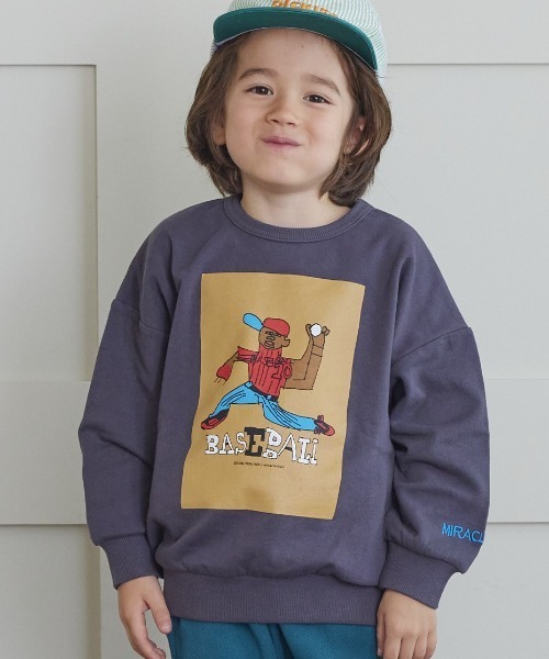 MARKEY'S（マーキーズ）の「【MIRACLE-KUN/ミラクルくん】別注プリントトレーナー（80～150cm）（スウェット・キッズ・オフホワイト/チャコール/ホワイト系その他/グリーン/オレンジ/グレー系その他/ブラック/マスタード/パープル/ブルー・80/90/95/100/110/130/140/150/120）」の6枚目の写真