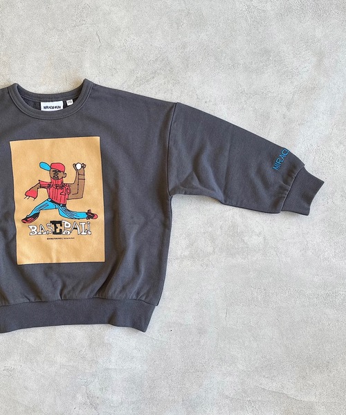 MARKEY'S（マーキーズ）の「【MIRACLE-KUN/ミラクルくん】別注プリントトレーナー（80～150cm）（スウェット・キッズ・オフホワイト/チャコール/ホワイト系その他/グリーン/オレンジ/グレー系その他/ブラック/マスタード/パープル/ブルー・80/90/95/100/110/130/140/150/120）」の18枚目の写真