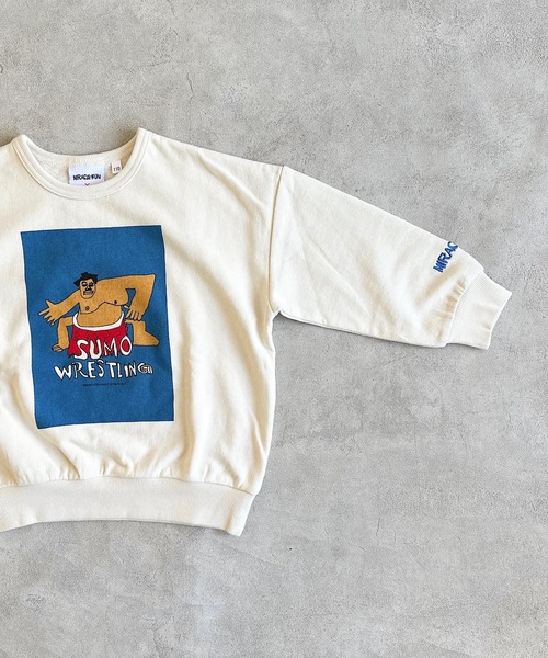 MARKEY'S（マーキーズ）の「【MIRACLE-KUN/ミラクルくん】別注プリントトレーナー（80～150cm）（スウェット・キッズ・オフホワイト/チャコール/ホワイト系その他/グリーン/オレンジ/グレー系その他/ブラック/マスタード/パープル/ブルー・80/90/95/100/110/130/140/150/120）」の11枚目の写真