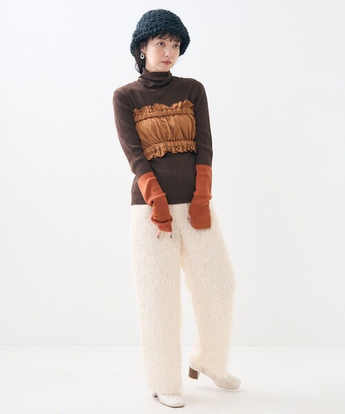 FREAK'S STORE（フリークスストア）の「フェザリー パンツ/イージーパンツ（その他パンツ・レディース・ブラック/オフホワイト・ﾌﾘ-）」の17枚目の写真