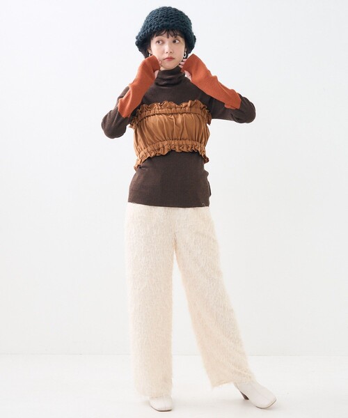 FREAK'S STORE（フリークスストア）の「フェザリー パンツ/イージーパンツ（その他パンツ・レディース・ブラック/オフホワイト・ﾌﾘ-）」の20枚目の写真