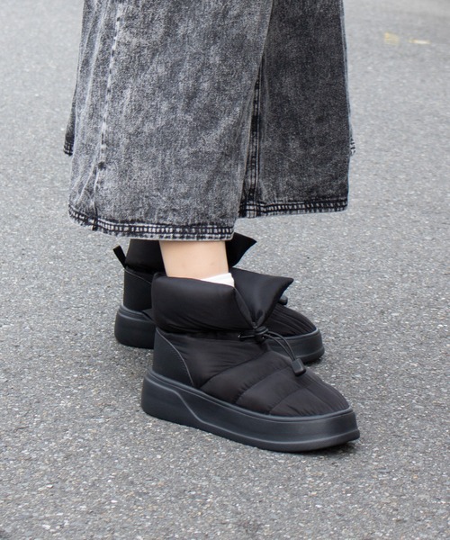 moz（モズ）の「moz(モズ) パデット (はっ水)ドロストショートブーツ（ブーツ・レディース・ホワイト/ベージュ/ブラック・LL/M/L/S）」の15枚目の写真