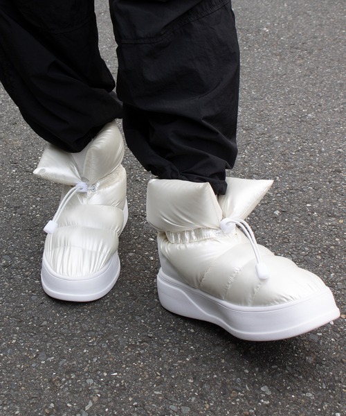 moz（モズ）の「moz(モズ) パデット (はっ水)ドロストショートブーツ（ブーツ・レディース・ホワイト/ベージュ/ブラック・LL/M/L/S）」の12枚目の写真