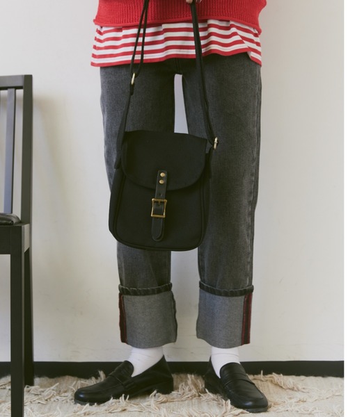 Libra Cue（リブラ キュー）の「ポストマンミニショルダー（ショルダーバッグ・レディース・ブラック/アイボリー・FREE）」の9枚目の写真