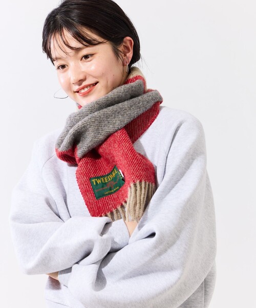 FREAK'S STORE(フリークスストア)の「限定展開 TWEED MILL/ツイードミル 別注PURE NEW WOOL マフラー(マフラー・レディース・イエロー/オフホワイト/グリーン/チャコールグレー/レッド/オレンジ・ONE SIZE)」の13枚目の写真