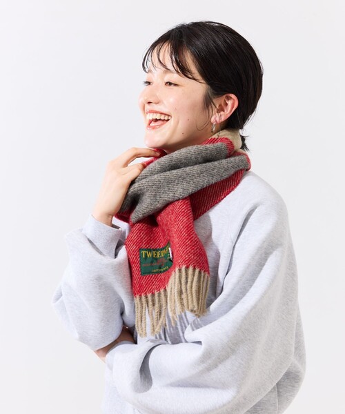 FREAK'S STORE(フリークスストア)の「限定展開 TWEED MILL/ツイードミル 別注PURE NEW WOOL マフラー(マフラー・レディース・イエロー/オフホワイト/グリーン/チャコールグレー/レッド/オレンジ・ONE SIZE)」の14枚目の写真