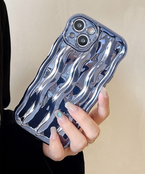 lit.Cy（リットシー）の「ウェーブデザインスマホケース　iPhoneケース（スマホケース/カバー・レディース・ピンク/オフホワイト/ブラック/シルバー/ブルー系その他/ピンク系その他・C/D/A/B/E/F）」の4枚目の写真