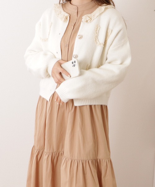 Lace Ladies(レースレディース)の「バンドカラー ロング ギャザー ランタン ワンピース(ワンピース・レディース・ベージュ/ブラック/アイボリー・FREE)」の8枚目の写真