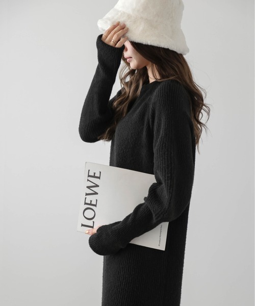 La-gemme(ラジェム)の「リブニットワンピース(ワンピース・レディース・グレー/オートミール/ブラック・フリー)」の11枚目の写真