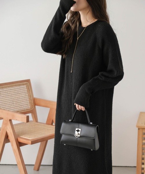 La-gemme(ラジェム)の「リブニットワンピース(ワンピース・レディース・グレー/オートミール/ブラック・フリー)」の9枚目の写真