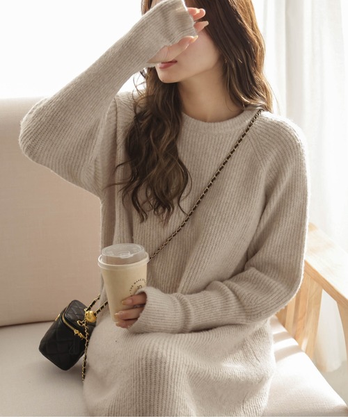 La-gemme(ラジェム)の「リブニットワンピース(ワンピース・レディース・グレー/オートミール/ブラック・フリー)」の15枚目の写真