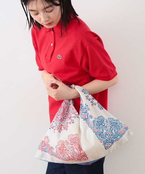 BEAMS BOY(ビームスボーイ)の「BEAMS BOY / イレギュラー バンダナ バッグ(トートバッグ・レディース・オレンジ/イエロー/オフホワイト/ネイビー・ONE SIZE)」の7枚目の写真