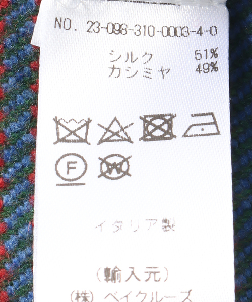 PIACENZA（ピアチェンツァ）の「【PIACENZA / ピアチェンツァ】シルクカシミアタータンチェック 37*175（マフラー・メンズ・ブラック・FREE）」の5枚目の写真