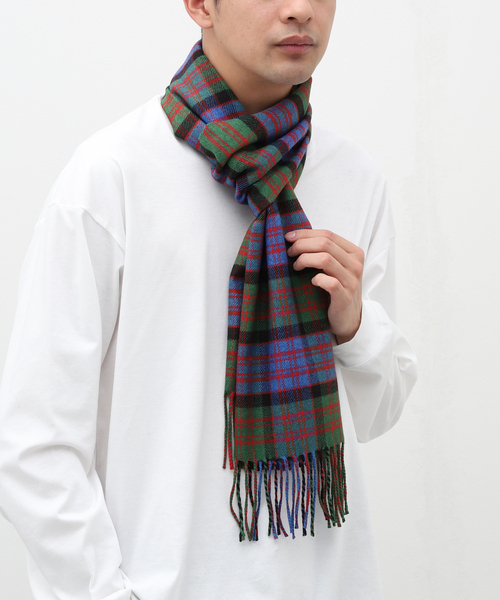 PIACENZA（ピアチェンツァ）の「【PIACENZA / ピアチェンツァ】シルクカシミアタータンチェック 37*175（マフラー・メンズ・ブラック・FREE）」の7枚目の写真