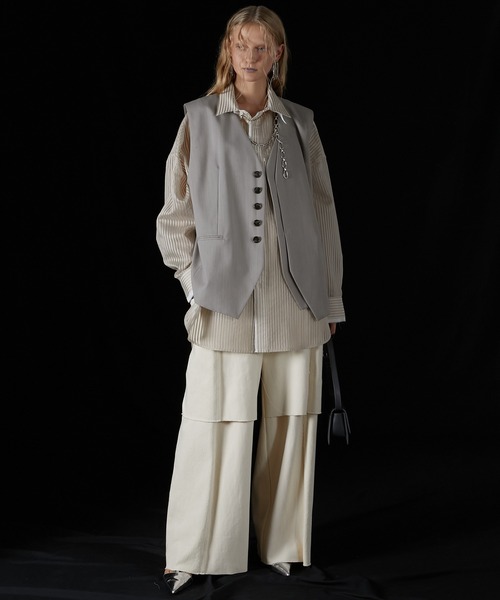 PRANK PROJECT(プランクプロジェクト)の「シアーストライプシャツ / Sheer Stripe Shirt(シャツ/ブラウス・レディース・ブルー/ベージュ/ホワイト・FREE)」の8枚目の写真