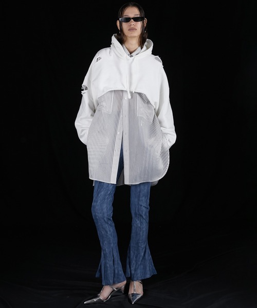 PRANK PROJECT(プランクプロジェクト)の「シアーストライプシャツ / Sheer Stripe Shirt(シャツ/ブラウス・レディース・ブルー/ベージュ/ホワイト・FREE)」の5枚目の写真