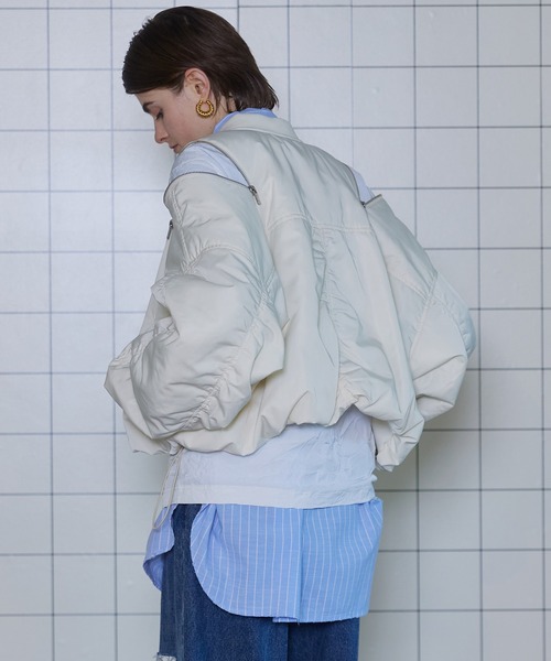 【Maison Special】ショルダー ジップ ナイロン ブルゾン MAISON SPECIAL（メゾンスペシャル）の「Shoulder Zip Nylon
