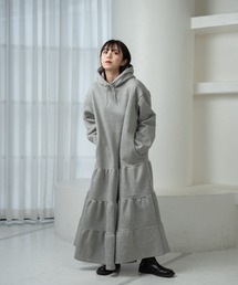 hood sweat tiered op / フードスウェットティアードワンピ
