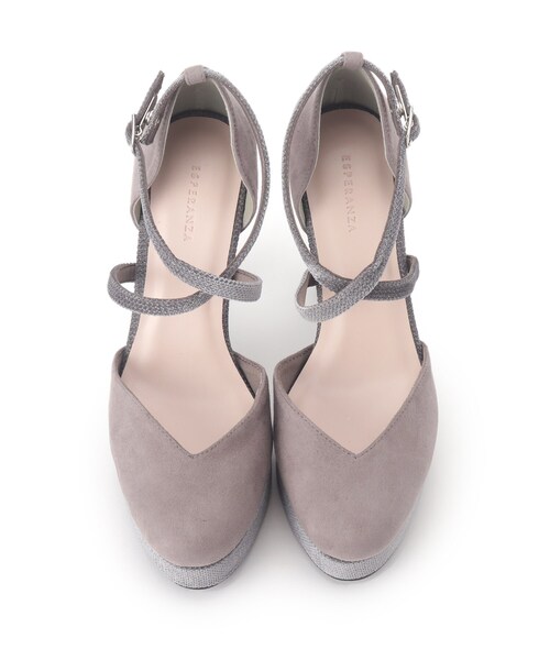 ESPERANZA(エスペランサ)の「クロスストラップハイヒールセパレートパンプス 結婚式二次会 パーティー 24SS(パンプス・レディース・グレー系/ブラック系/ピンク系5・22.0cm/22.5cm/23.0cm/23.5cm/24.0cm/24.5cm)」の11枚目の写真