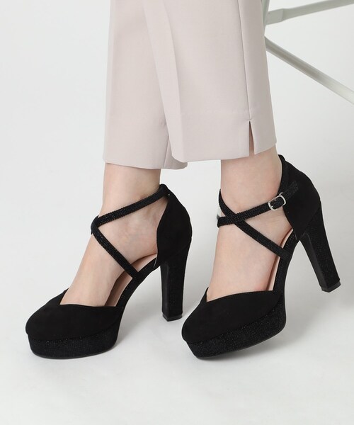 ESPERANZA(エスペランサ)の「クロスストラップハイヒールセパレートパンプス 結婚式二次会 パーティー 24SS(パンプス・レディース・グレー系/ブラック系/ピンク系5・22.0cm/22.5cm/23.0cm/23.5cm/24.0cm/24.5cm)」の2枚目の写真