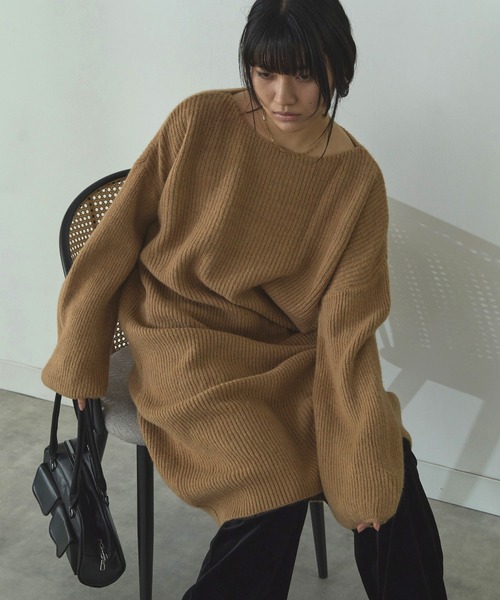 LIENCOEUR(リアンクール)の「ボートネックルーズスリーブワンピース(ワンピース・レディース・ライトピンク/アイボリー/ベージュ/ブラック・FREE)」の1枚目の写真