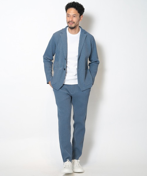 MEN'S BIGI（メンズビギ）の「たて畝ニットイージーパンツ（その他パンツ・メンズ・ブルー/チャコールグレー・02/03/01）」の3枚目の写真