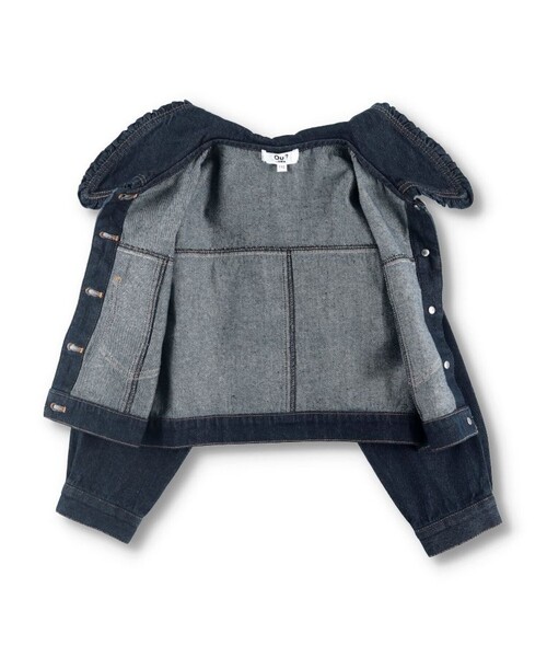EDWIN（エドウィン）の「【Ou? by EDWIN】ビッグ襟フリルGジャン（デニムジャケット・キッズ・ネイビー・100/150/130/140/120/110）」の11枚目の写真